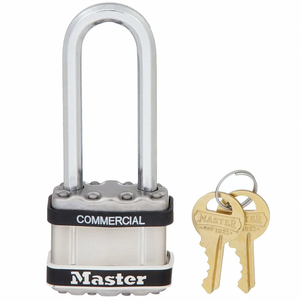 Laminated Steel Padlock with SS Body Cover, Octagonal Shackle, 44mm Wide, 8mm Dia., 64mm Long, 4 Pin