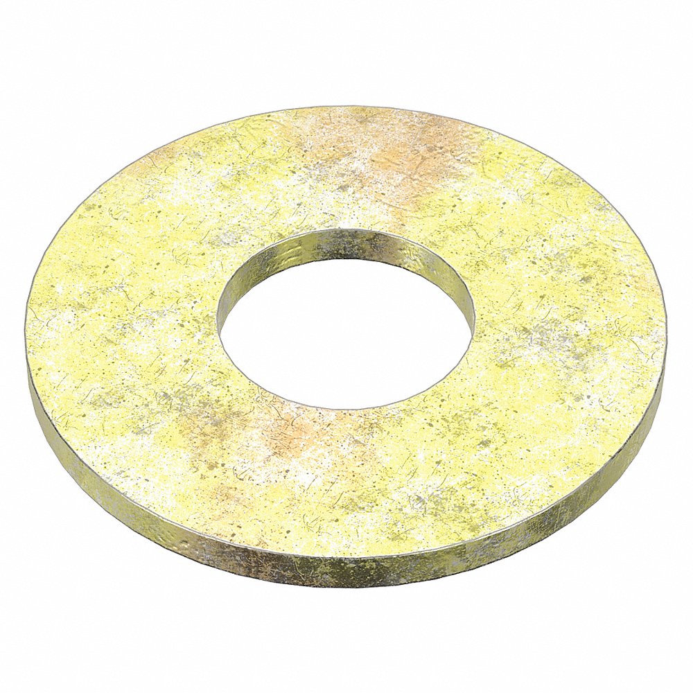 Flat Washer, 7/16 In Fits Bolt Size, Std, 1/2 In I.D., 1 1/4 In O.D., Steel, 2000 Pk