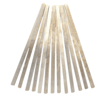 Feeler Gauge Strips, Steel, .025 x 1/2 x 12 Inch, PK 12 Strips