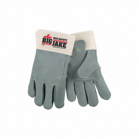 Leather Gloves, Size XL, Cowhide, Premium, Glove, Full Finger, Safety Cuff, 1717, 12 PK