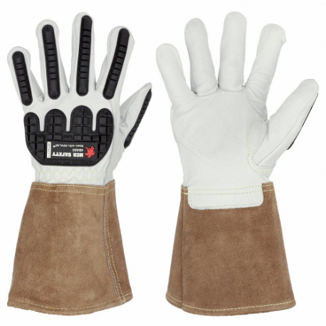Leather Gloves, Size XL, Goatskin, Drivers Glove, ANSI Impact Level 1, Unlined, 12 PK