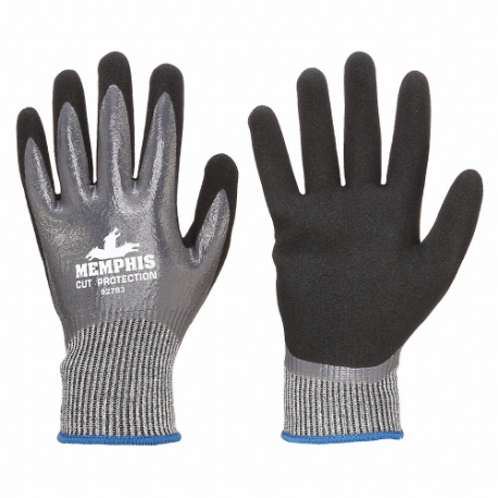 Coated Glove, S, Foam Nitrile, Gray, 1 Pair