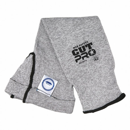 MCR SAFETY 9314D10 Cut-Resistant Sleeve, Ansi/Isea Cut Level A2, Gray, Sleeve, Knit Cuff | CT2TUC 49DC14