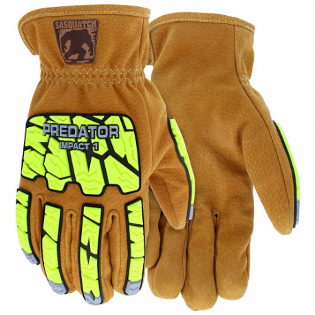 Leather Gloves, 3XL, Drivers Glove, Sasquatch Leather, Premium, Full, Brown, 1 Pair