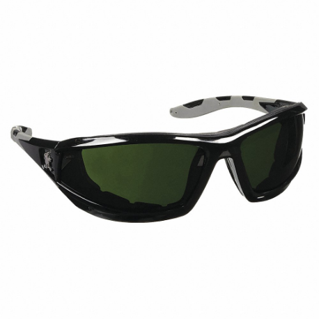 Safety Glasses, Anti-Scratch, W5, Eye Socket Foam Lining, Wraparound Frame, Full-Frame