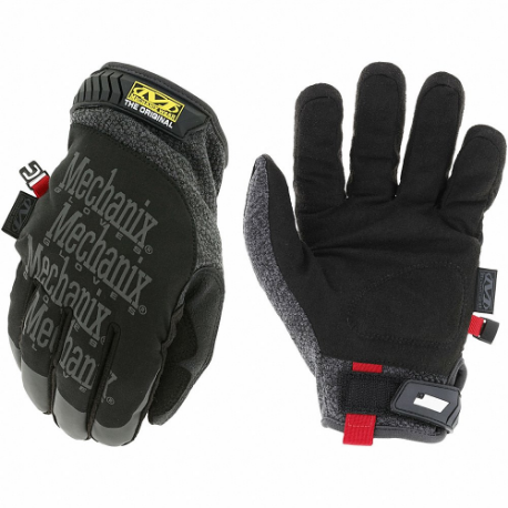 Mechanics Gloves, Size 2XL, Synthetic Leather, Black/Gray, Tricot, 1 PR