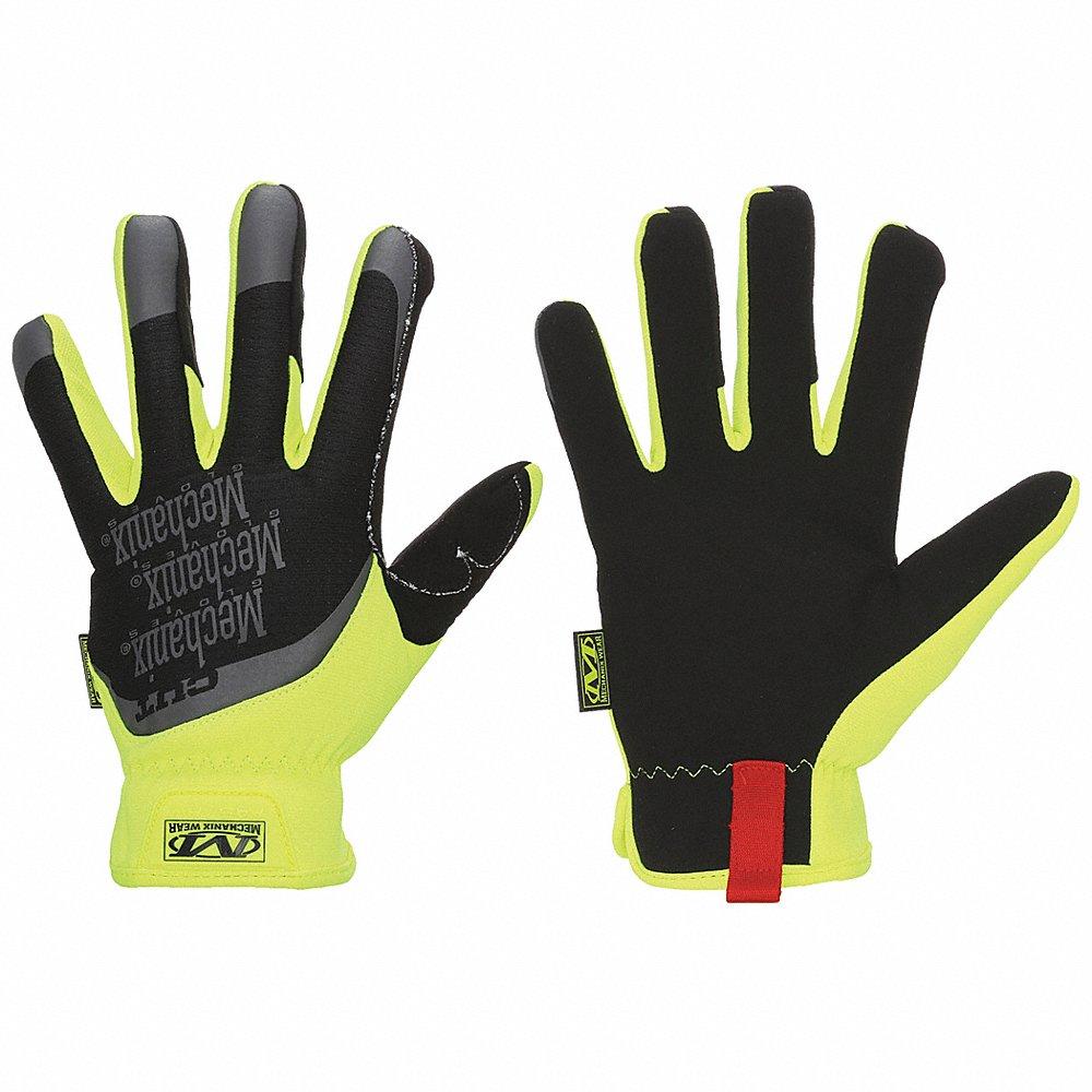 Mechanics Gloves, Size L, Mechanics Glove, Synthetic Leather, Palm Side, Black, 1 Pair