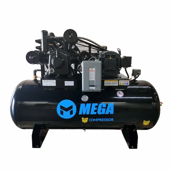 15HP, 120Gal. Horiz. 230V 3PH 50CFM 175PSI BeltGuard w/ AfterCooler