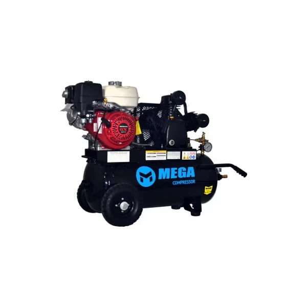 Mega Power Air Compressor, Honda GX270, 1 Stage, Dual Tank, Wheeled