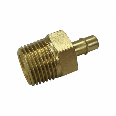 Barb Fitting, Brass, Mnpt X Barbed, 1/2 Inch Pipe Size, 1 1/4 Inch Overall Length