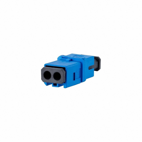 Fiber Optic Adapter Insert, Snap-In, Plastic, 180 Deg Mounting Angle, 2 Ports