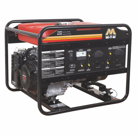 Portable Generator, Gasoline, 6, 500 W, 7, 500 W, 120/240V AC, 54.2/27.1, Recoil, 11.4 Hr