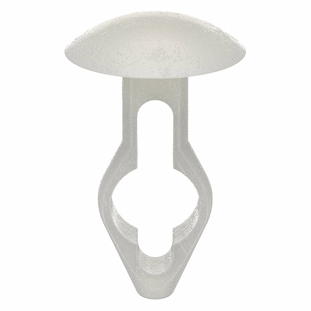 Push-In Rivet, 0.364 In Rivet Lg., 0.162 In Rivet Dia., 1/8 In Hole Size, Keyhole, Off White, 25 Pk