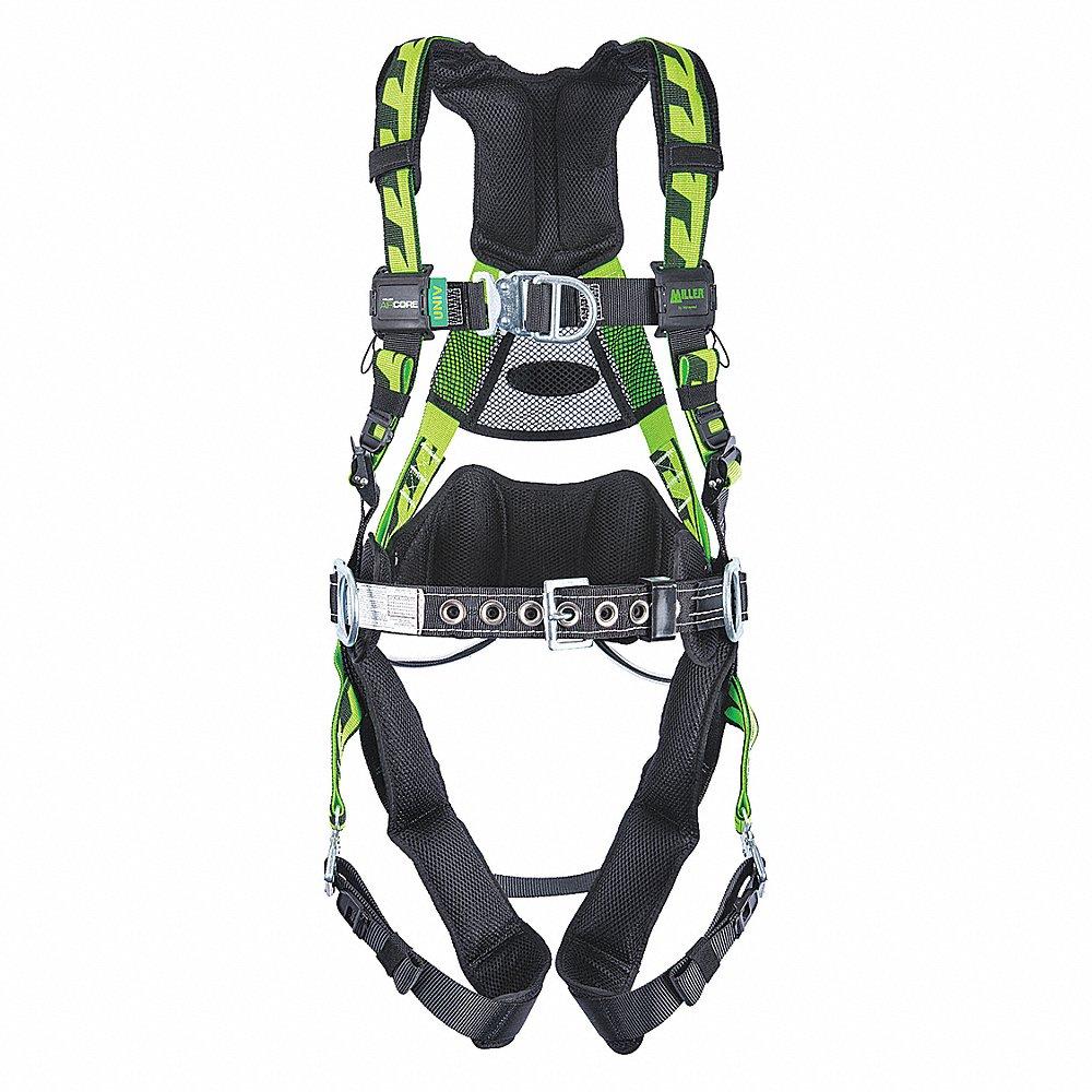 Full Body Harness, Climbing/Positioning, Back/Chest/Hips, With Belt, Steel