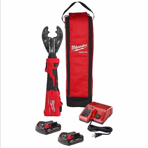 Cordless Crimping Tool Kit, 18 V, Die Head, 750 kcmil Max Copper, Inline