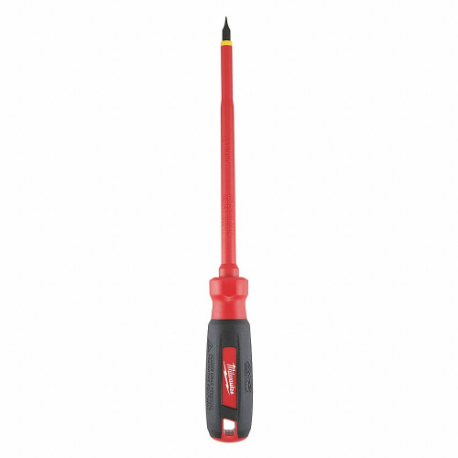 Insulated Slotted Screwdriver, 3/16 Inch Tip Size, 10 Inch Overall Length