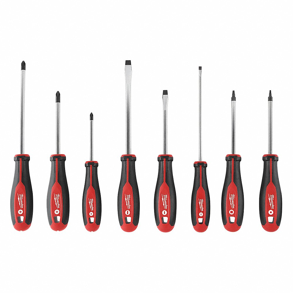 MILWAUKEE 48-22-2718 Screwdriver Set With Square Recess, 8 Pcs | CN9GPP 197V64