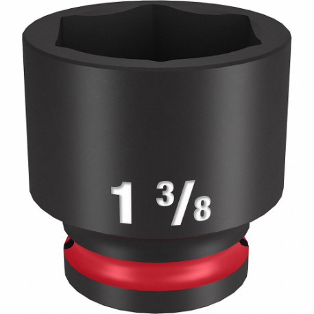 Standard Impact Socket, 1/2 Inch Drive Size, 1 3/8 Inch Size, 6-Point