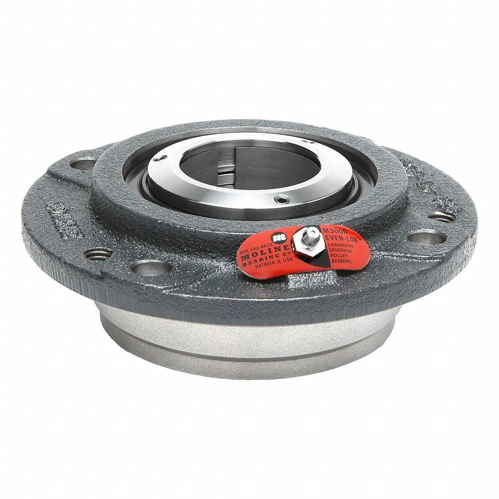 6 Bolt Flange Bearing, Spherical Roller, 4 15/16 Inch Bore, Cast Iron, 14 3/4 Inch Length
