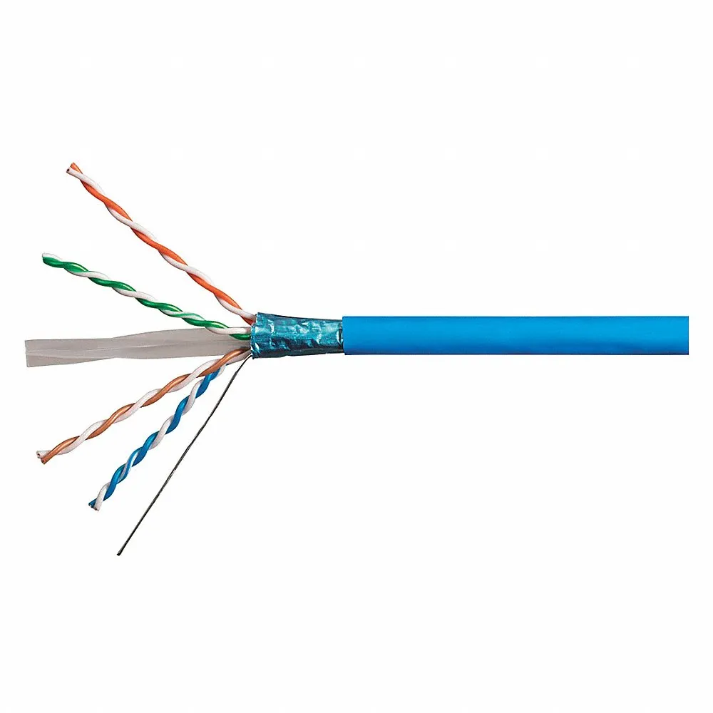 Data Cable, 1000 ft Cable Length, 23 AWG, Riser, Blue, PVC, 5/16 Inch Outside Dia, 6A