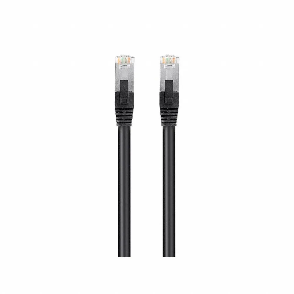 Voice and Data Patch Cord, Round, 26 AWG, Black, 10 ft Overall Length, 6, Shielded, PVC