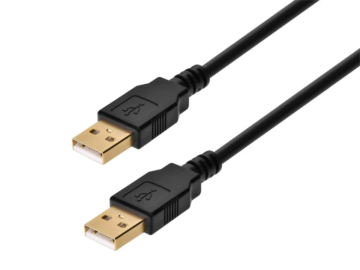 Cable USB, 2.0, longitud de cable de 10 pies, negro, A macho a A macho