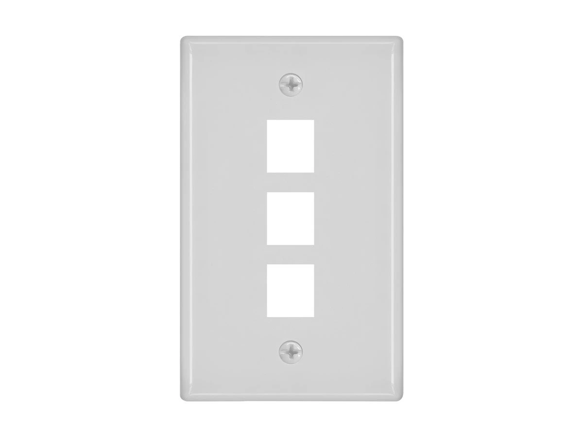 MONOPRICE 6729 Wall Plate Blank 3 Hole White | AA6NFG 14J394