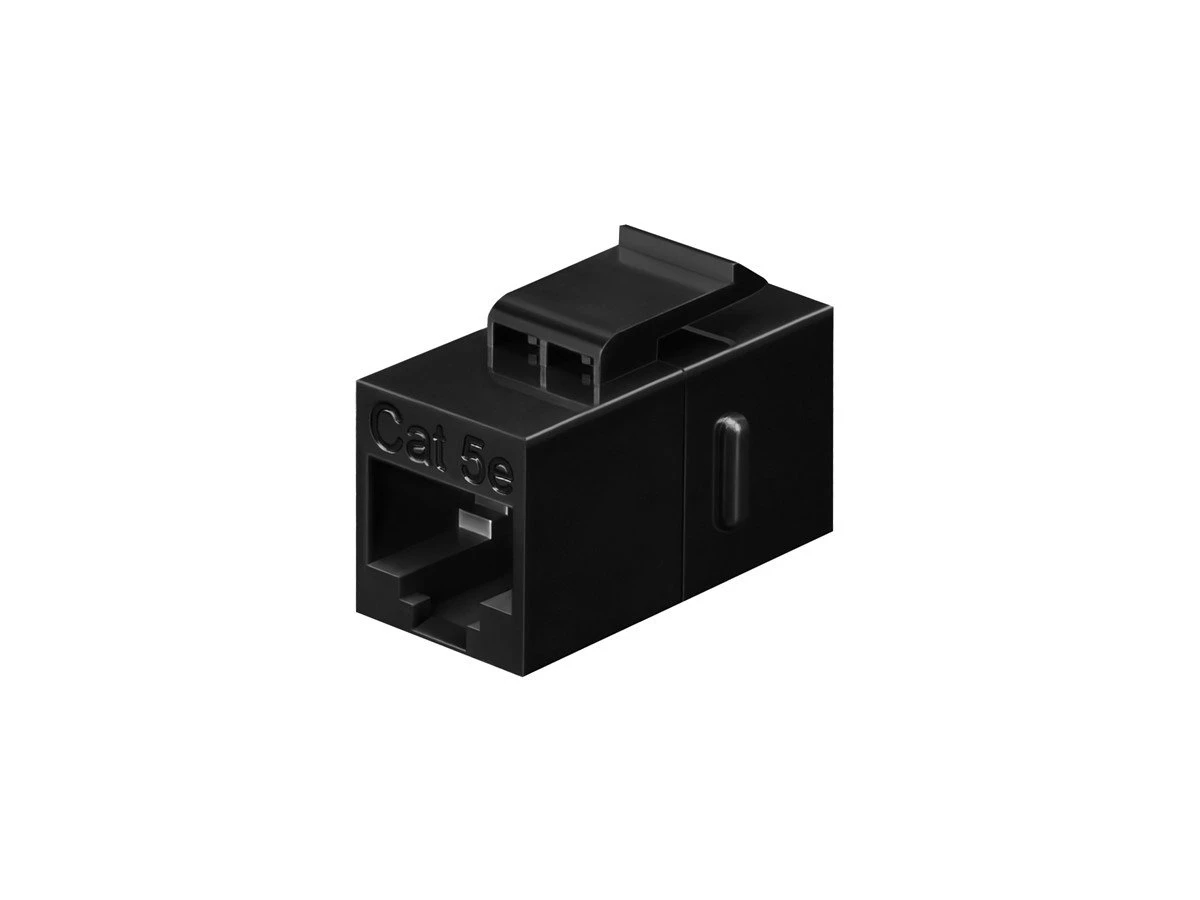 Datacom Jack Cat5e Inline Coupler Black