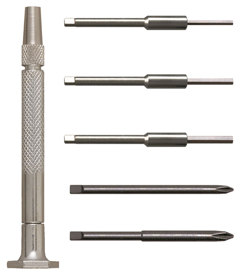 Hex Driver Set, 6 Pc. Steel Handle Cross Point And, 5 Blades And 1 Handle