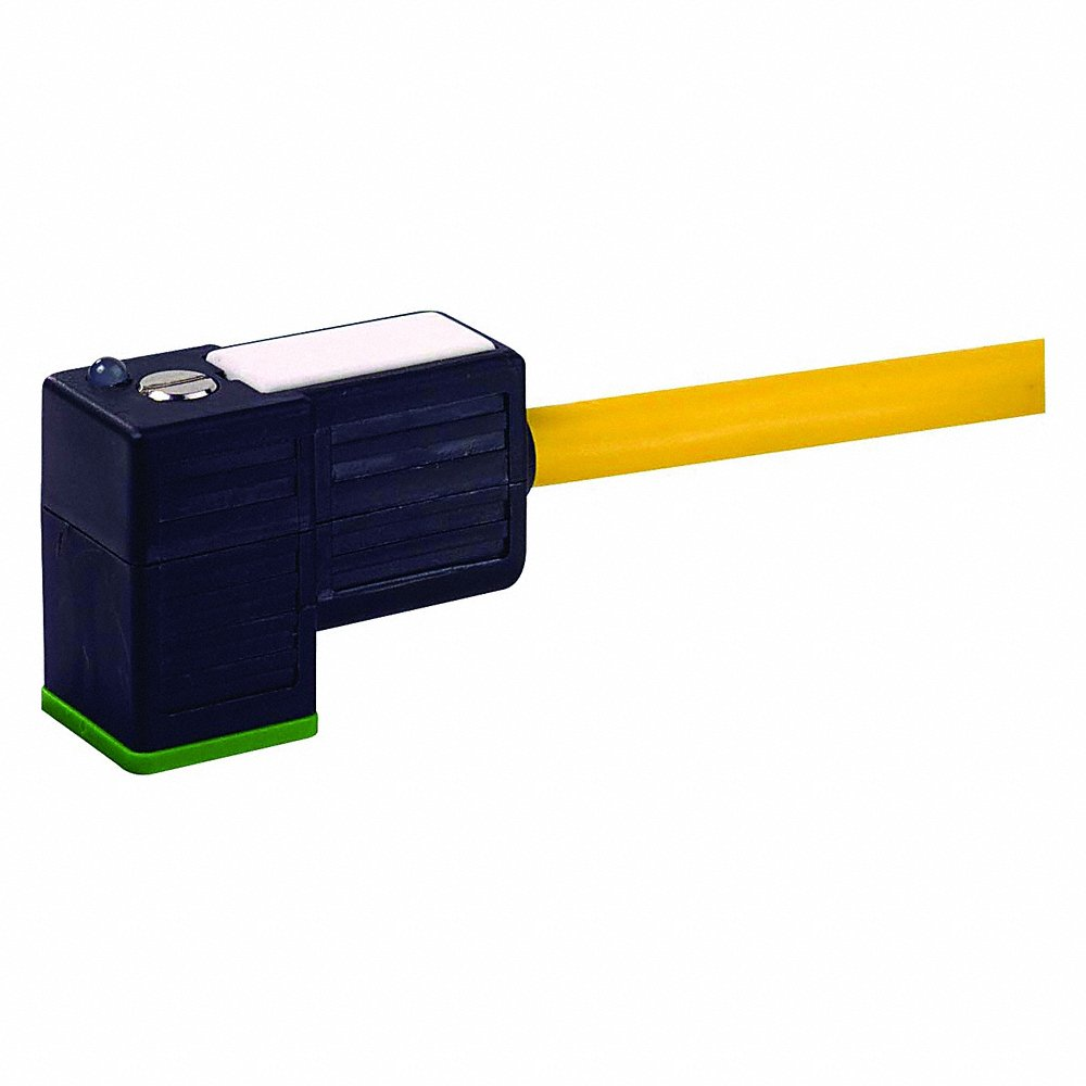 Cordset, PVC Cable Jacket, 3 m Length Cable, 3 Pin, Yellow