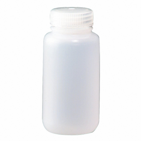 Flaske, 4 oz Labware Kapacitet - Engelsk, HDPE, Inkluderer lukning, Polypropylen, Bred