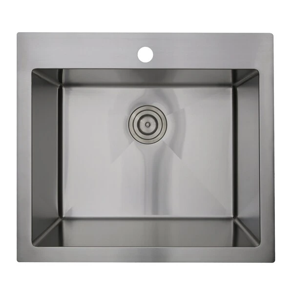 25 Pro Rectangle Topmount Small Radius Corners Stainless Steel Laundry Sink