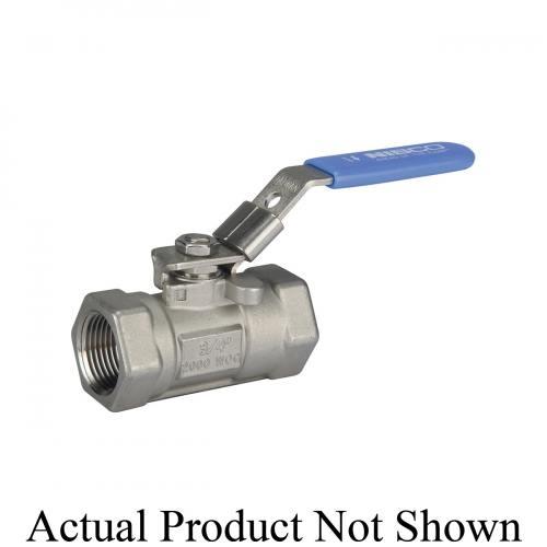Ball Valve, 1 Piece, 1 Inch Valve Size, NPT End Style, Stainless Steel Body