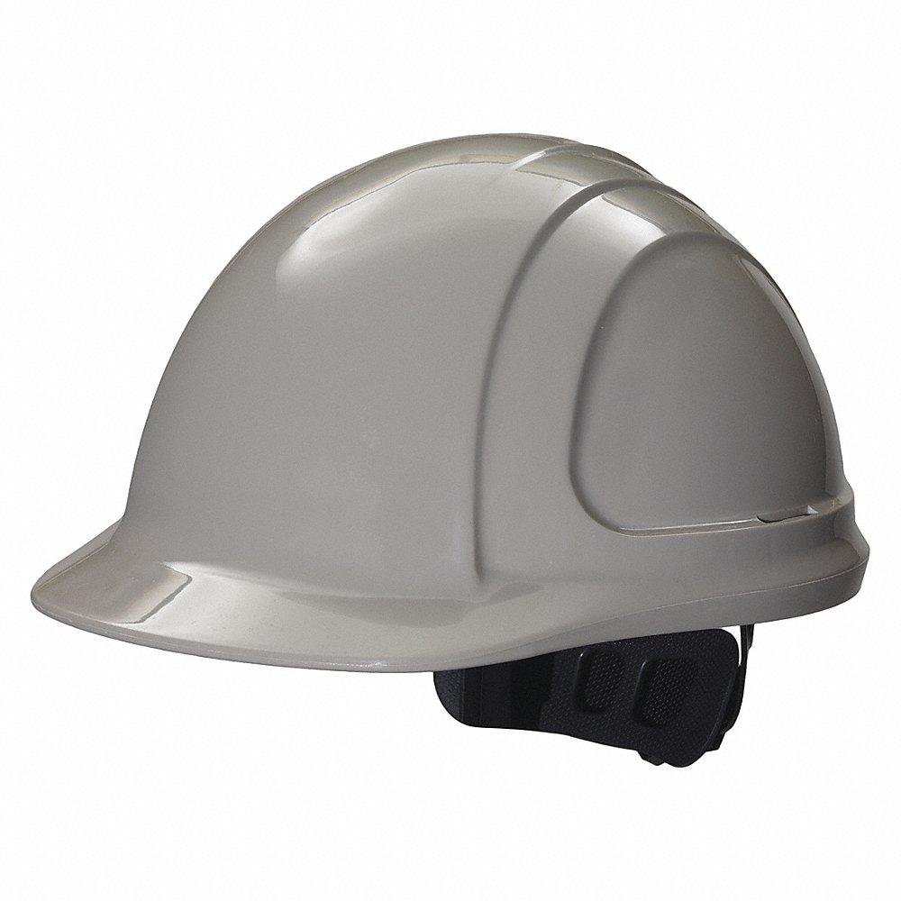 Hard Hat, Front Brim Head Protection, Type 1, Class E, Gray