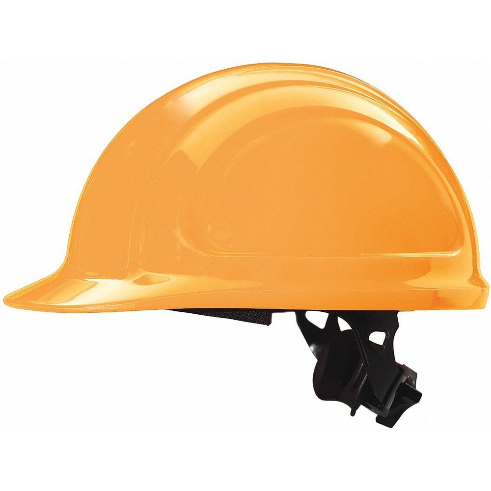 Front Brim Hard Hat, 4 Point Ratchet Suspension, Hi-Visibility Orange