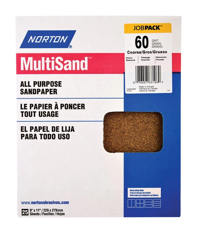 Sandpaper, Aluminum Oxide, 60 Grit