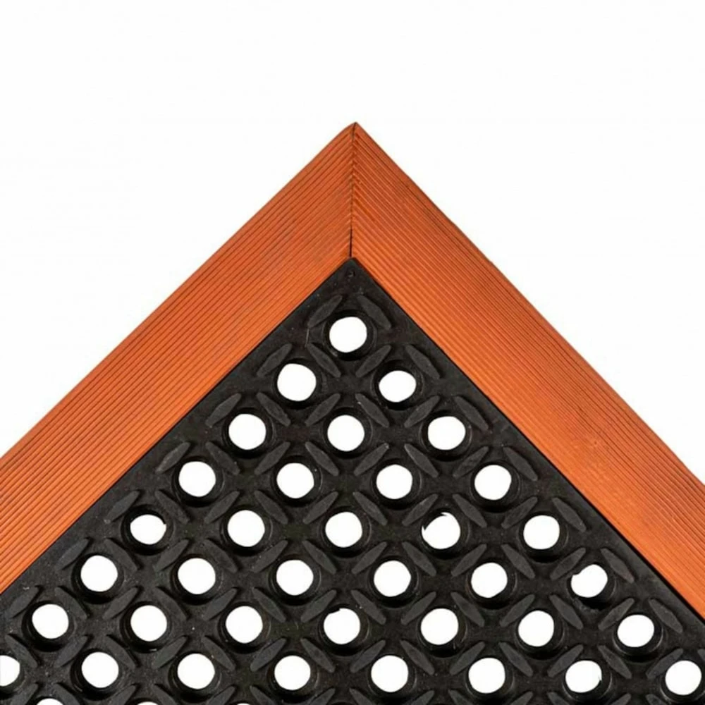NOTRAX 514S4124OB Drainage Mat, 10 Feet Length, 3 Feet Width, Rectangle, Black with Orange Border | CD3RND 53AA56