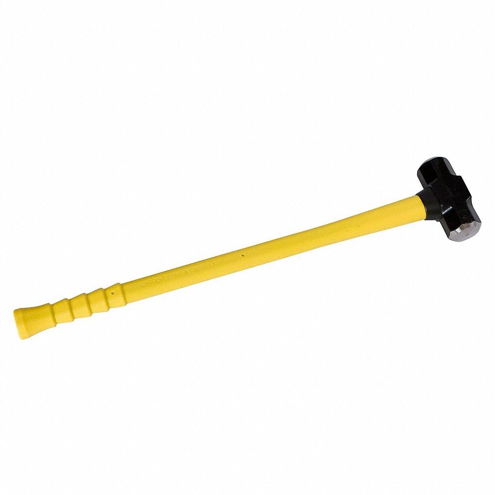 Sledge Hammer, Steel, Fiberglass Handle, 6 lbs. Head, 1 3/4 Inch Dia., 32 Inch Length