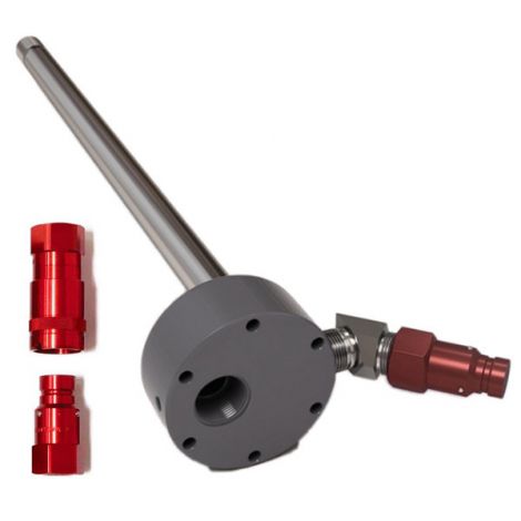 Reservoir Adapter, Male And Female Disconnect, Red
