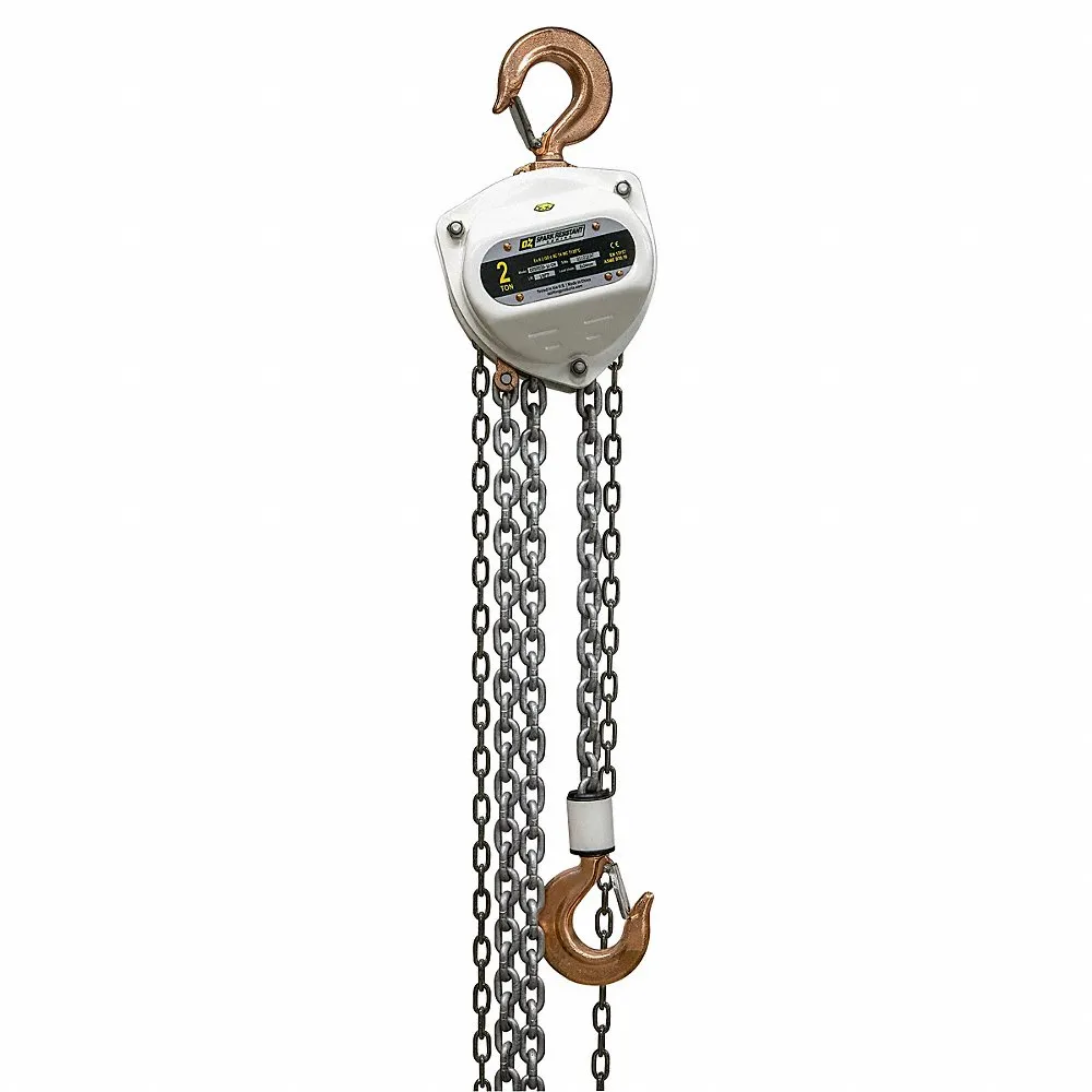 Manual Chain Hoist, Hook Mounted - No Trolley, 4000 lb. Lifting Capacity, 2 Ton