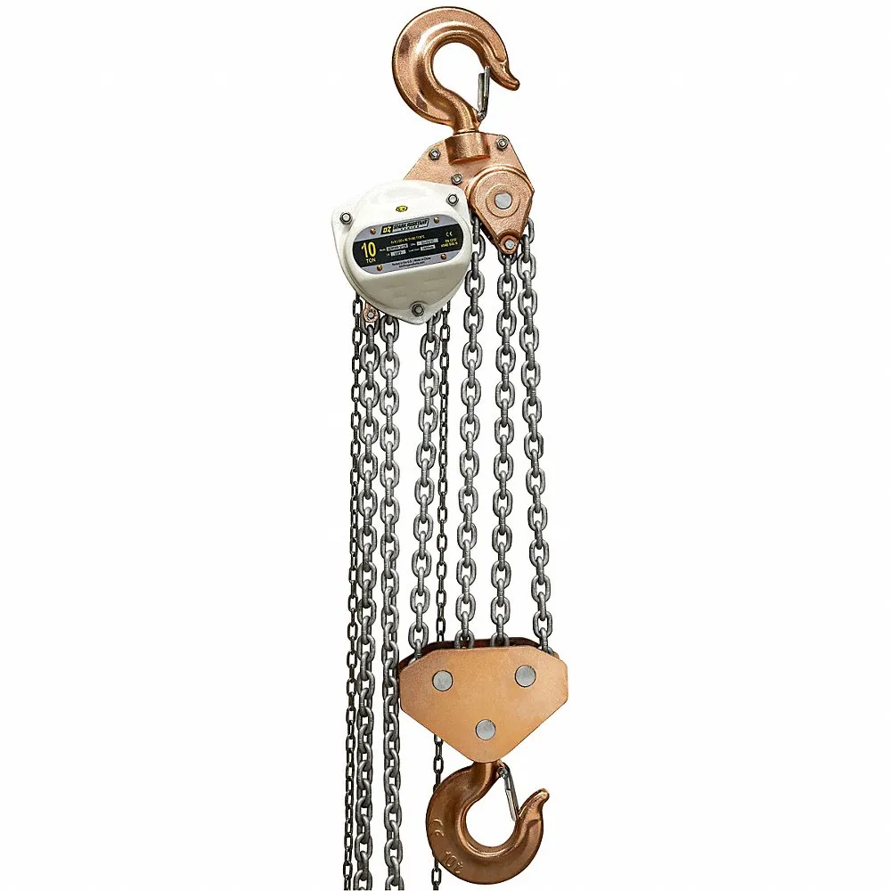 Manual Chain Hoist, Hook Mounted - No Trolley, 20000 lb. Lifting Capacity
