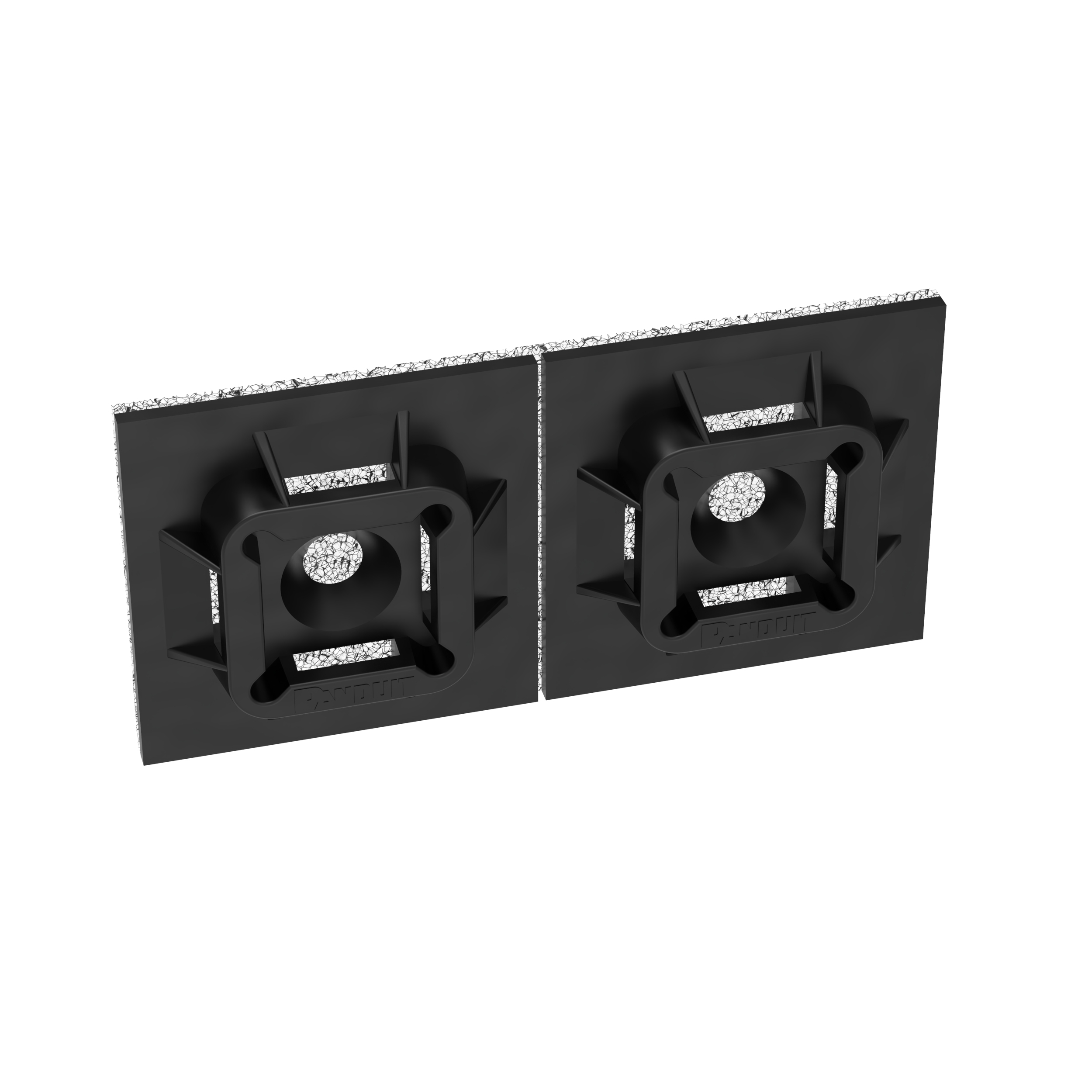 PANDUIT ABM100-AT-C0 Cable Tie Mounting Base, 0.2 Inch Slot Width, 0.06 Inch Slot Height, Black, 100Pk | CH9UEU 377A46