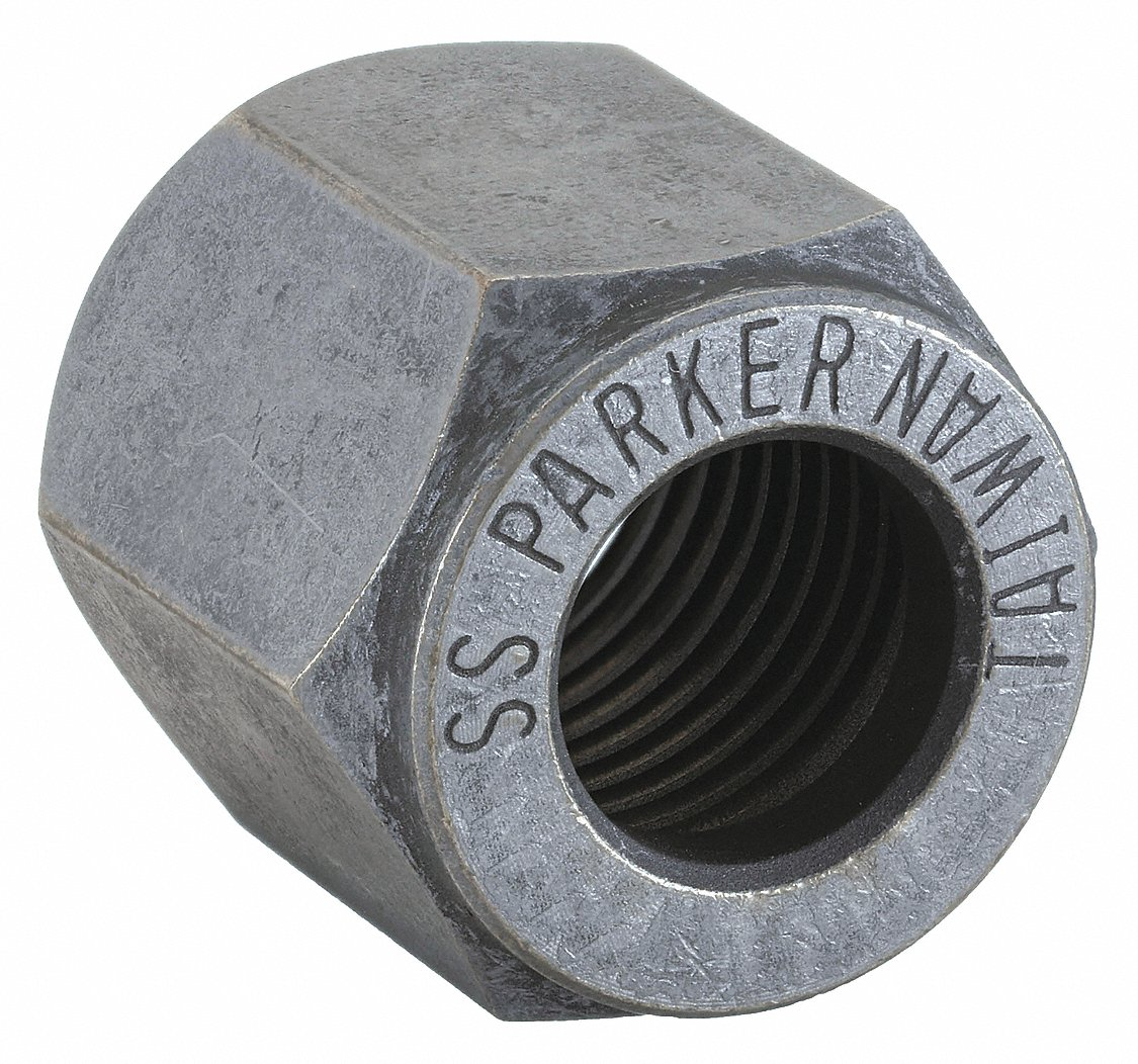 PARKER 4 BU-S Tube Fitting, Nut, 1/4 Inch Outside Diameter, Flareless, Steel | AA9HBG 1DCF7