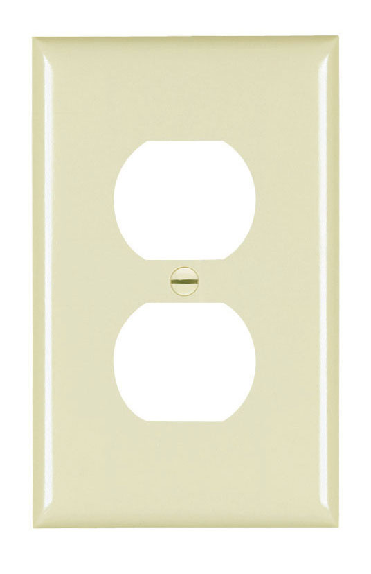Wall Plate, Duplex Receptacle Opening, 1 Gang, Gray