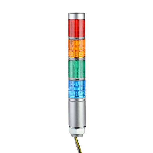 LED-signaltårn, 4 niveauer, 30 mm diameter, rød/rav/grøn/blå, permanent lysfunktion