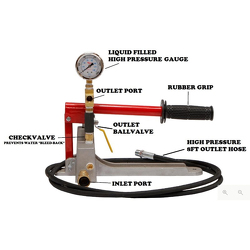Hydrostatic Test Pump With Gauge, Manual
