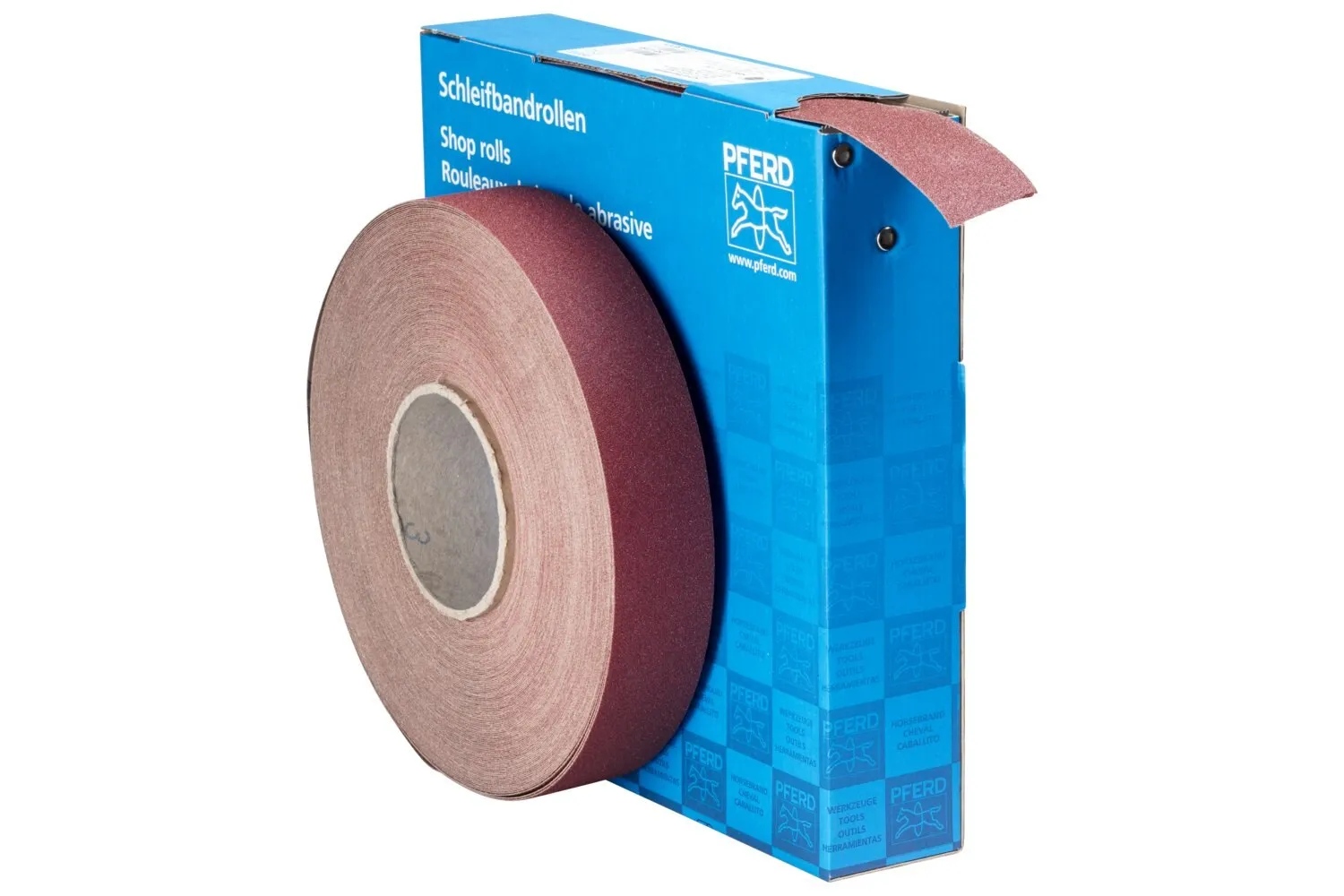 PFERD 47168 1-1/2 Inch Shop Roll, Resin/Resin Heavy Duty, 50 Yard Roll, Aluminum Oxide, 100 Grit | CY6WJG