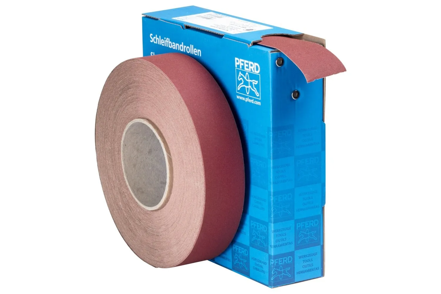 PFERD 47172 1-1/2 Inch Shop Roll, Resin/Resin Heavy Duty, 50 Yard Roll, Aluminum Oxide, 220 Grit | CY6WCB