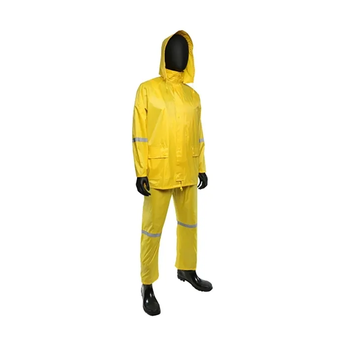 Protective Clothing Rainwear Suit, 3XL, Yellow, Each
