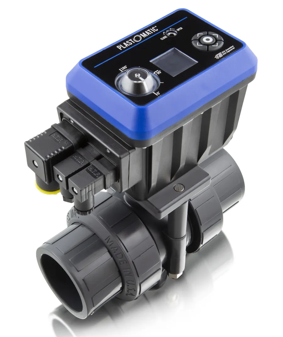 Electrically Actuated Ball Valve, EPDM Seal, NPT Thread Connection, PVDF, 1-1/2 Inch Size
